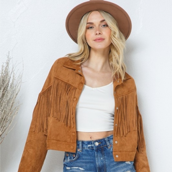 Tan Fringe Jacket NWT - Picture 6 of 7